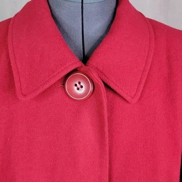 EAST 5TH Red Wool Coat Medium - Picture 2 of 8